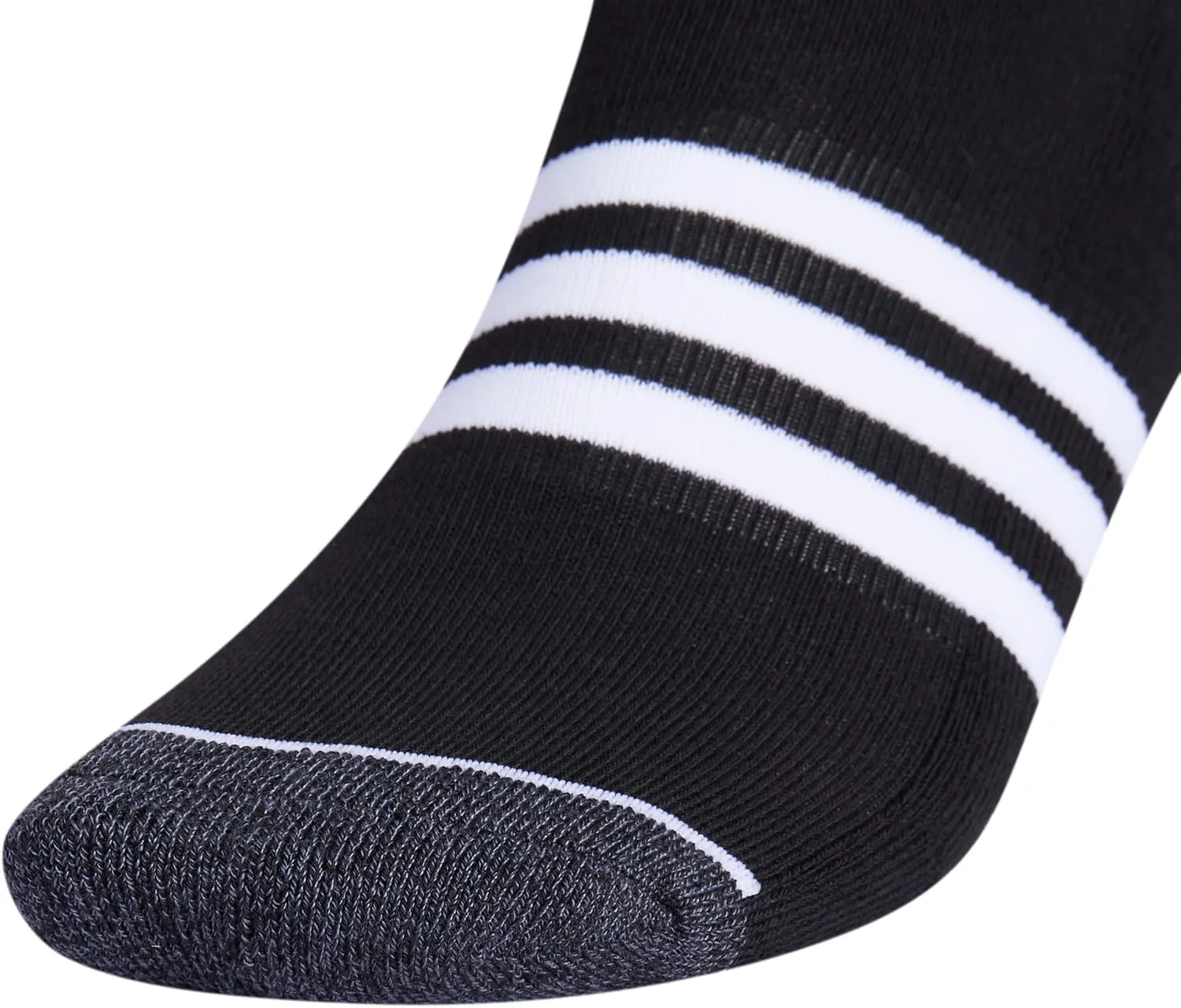 adidas Men's 3-Stripe No Show Socks with Arch Compression for a Secure Fit (3-Pair)