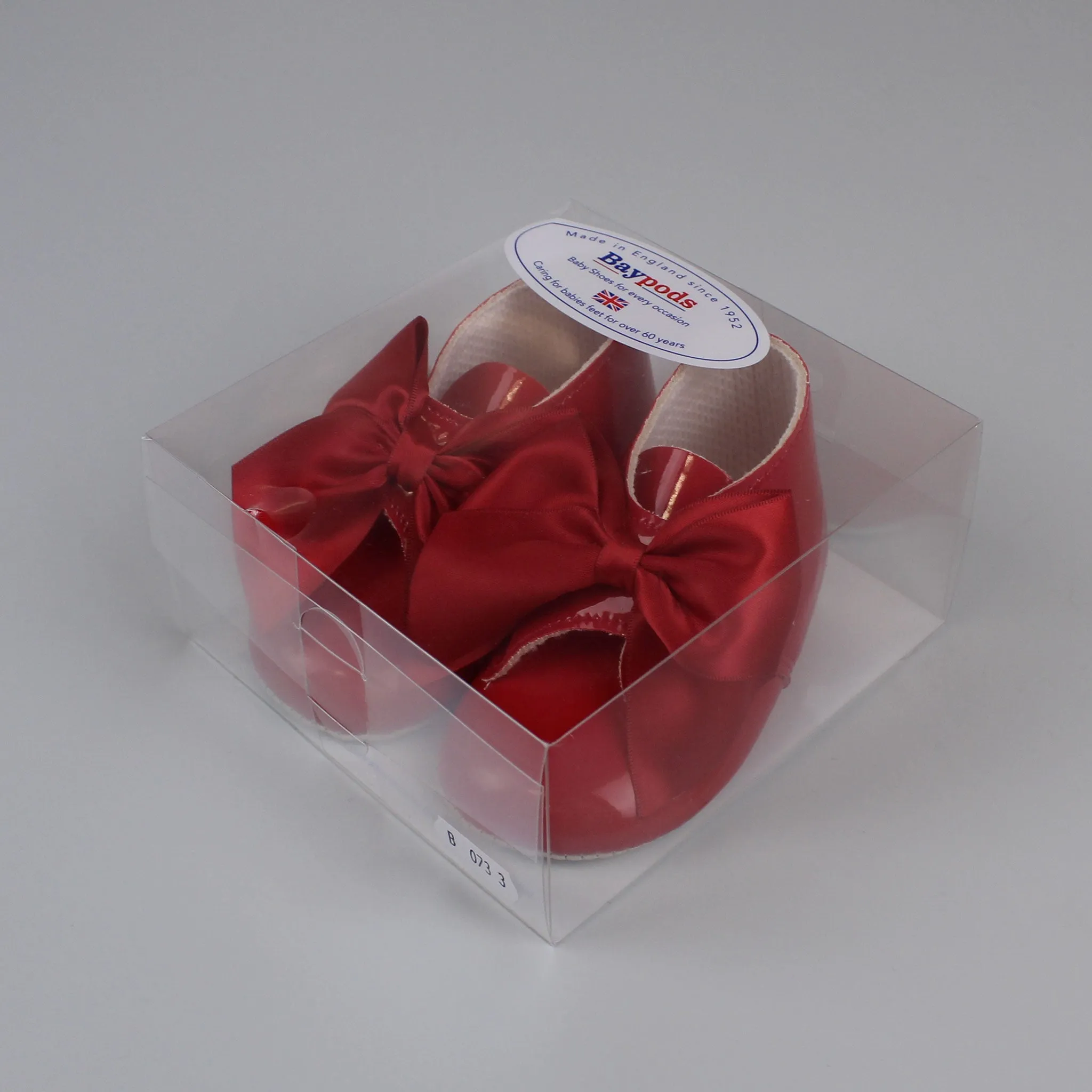 Baby Girl Boots with Satin Ribbon Bow - Red