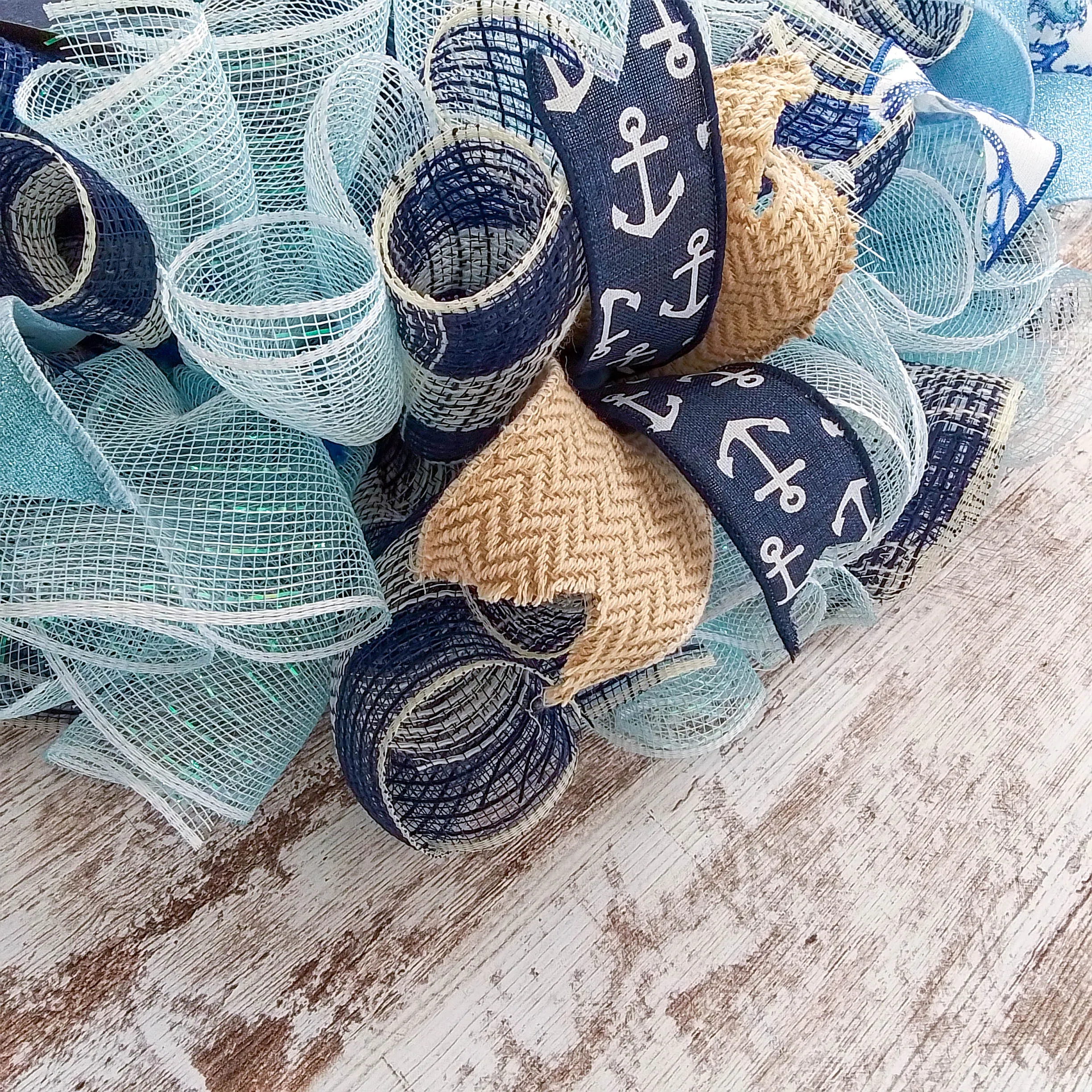 Beach Themed Wreath, Ocean Inspired Home Decor, Nautical Front Door Decoration