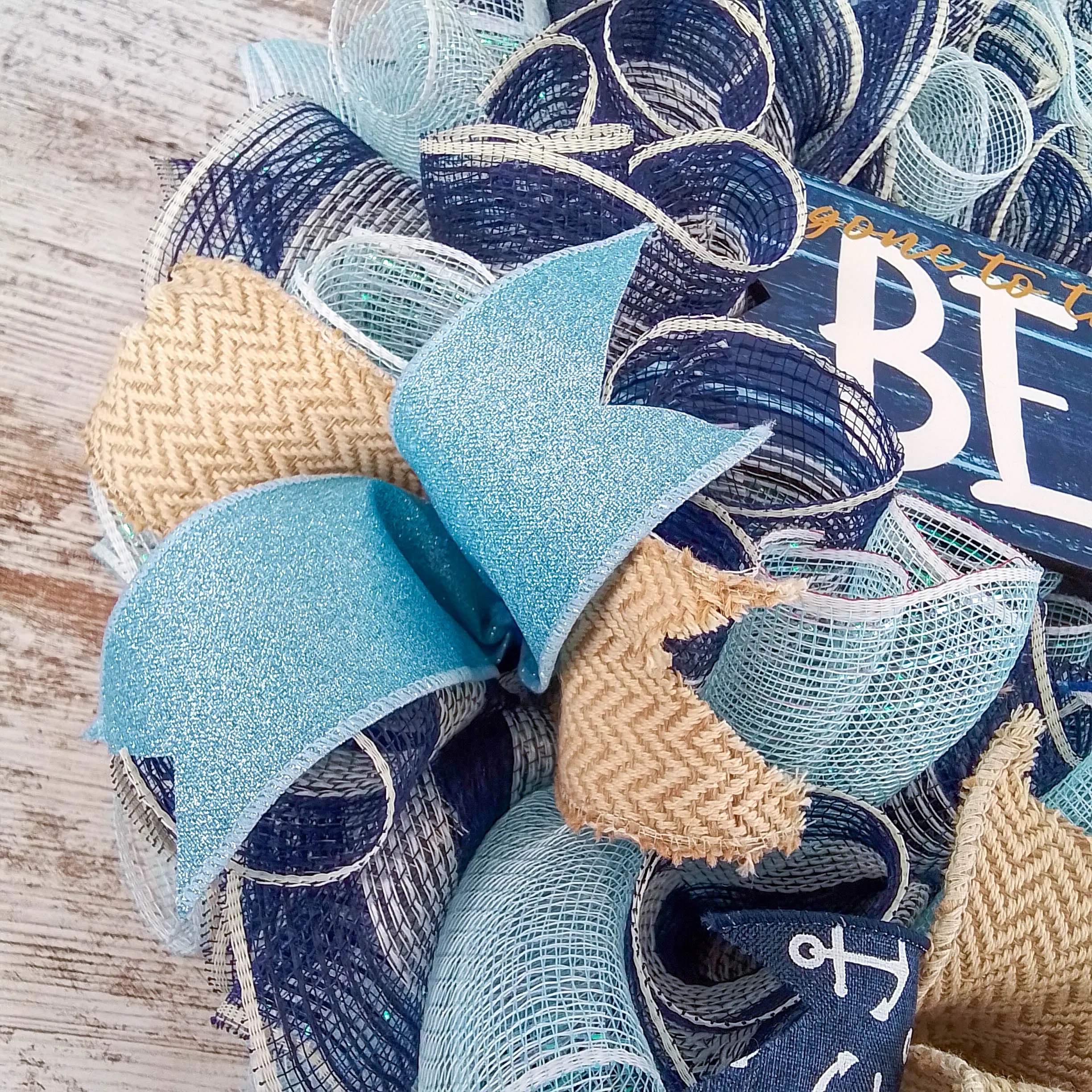 Beach Themed Wreath, Ocean Inspired Home Decor, Nautical Front Door Decoration