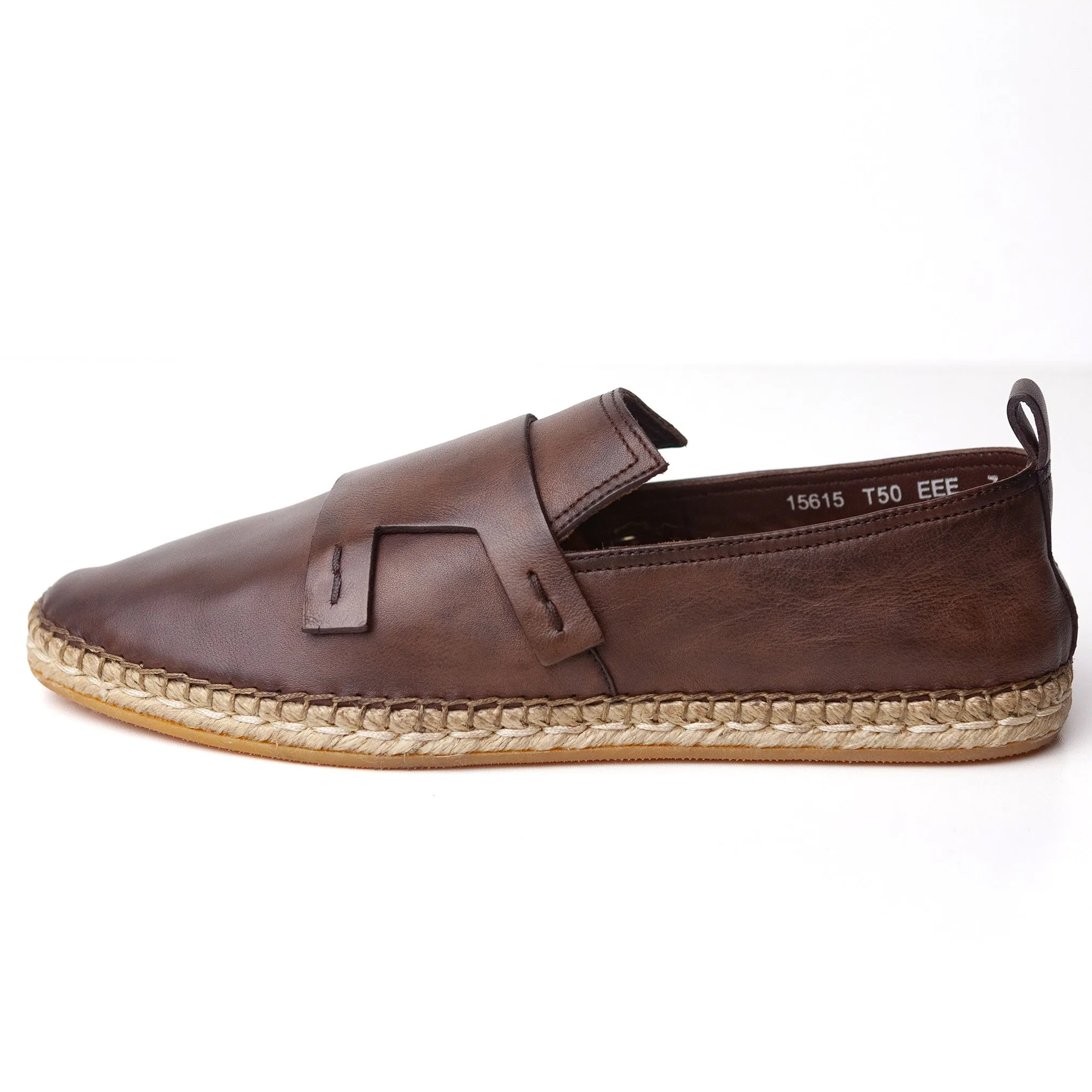 Brown Leather Espadrilles (41.5)