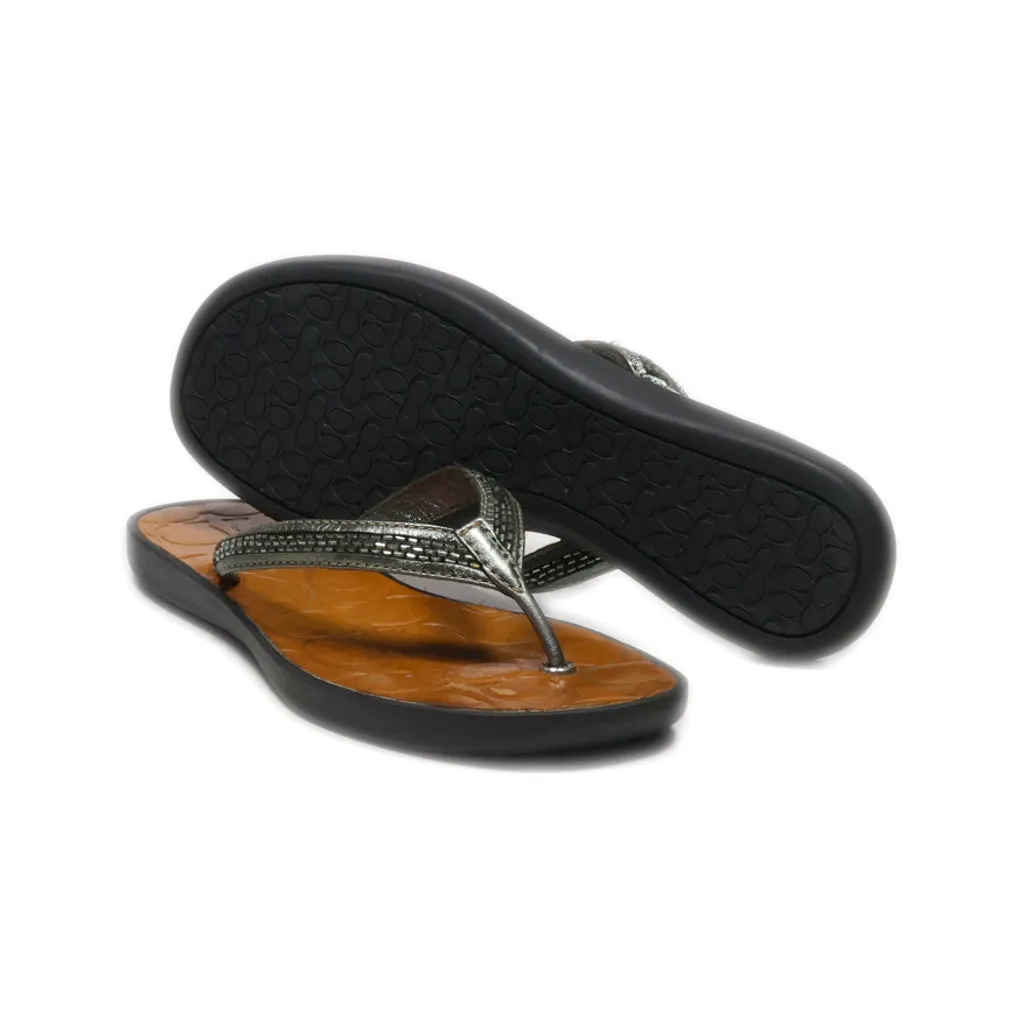 Coach Flip Flops Fabric Grey Colour For Women