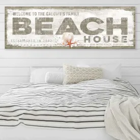 Coastal Wall Decor - Welcome to the Beach House Sign Personalized