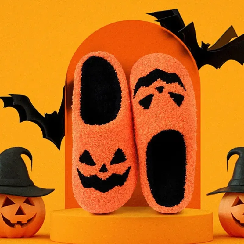 Comfy Halloween bedroom house slippers