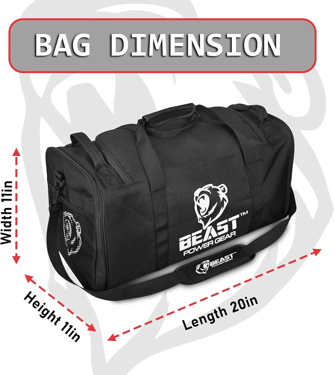 Duffle Gym Bag for Men & Women ?C Large Duffel Athletic Gym Boxing Bag with Shoes Compartment, Wet Pocket ?C Fitness,Workout,MMA,BJJ,Jiu Jitsu Gym Bag