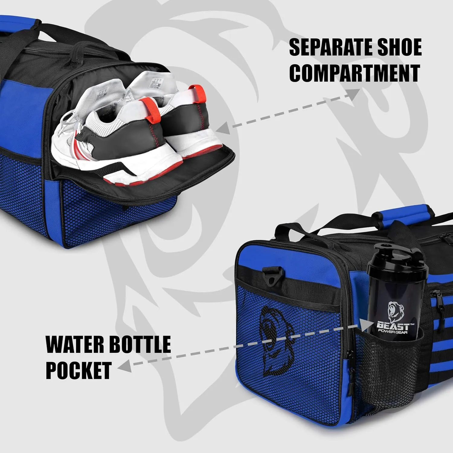 Duffle Gym Bag for Men & Women ?C Large Duffel Athletic Gym Boxing Bag with Shoes Compartment, Wet Pocket ?C Fitness,Workout,MMA,BJJ,Jiu Jitsu Gym Bag
