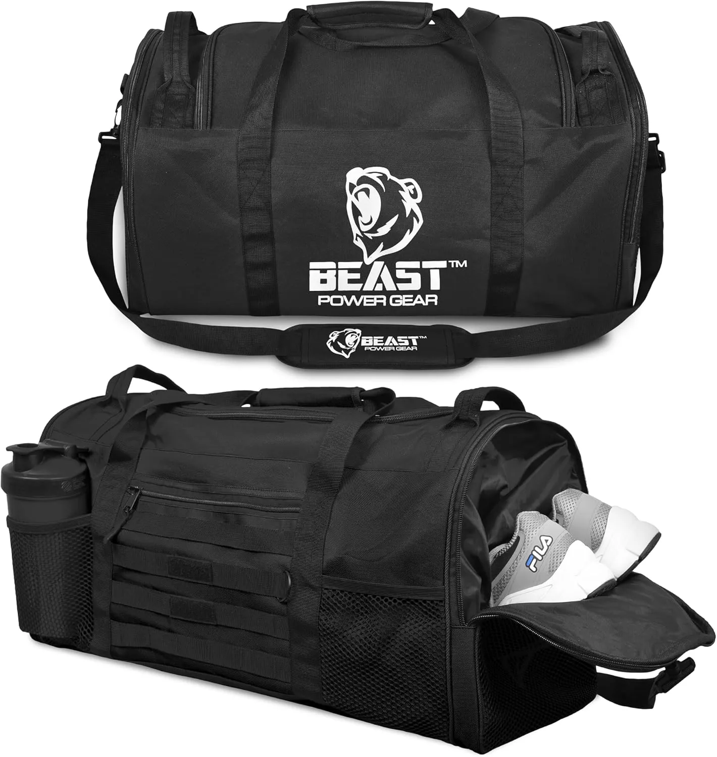 Duffle Gym Bag for Men & Women ?C Large Duffel Athletic Gym Boxing Bag with Shoes Compartment, Wet Pocket ?C Fitness,Workout,MMA,BJJ,Jiu Jitsu Gym Bag