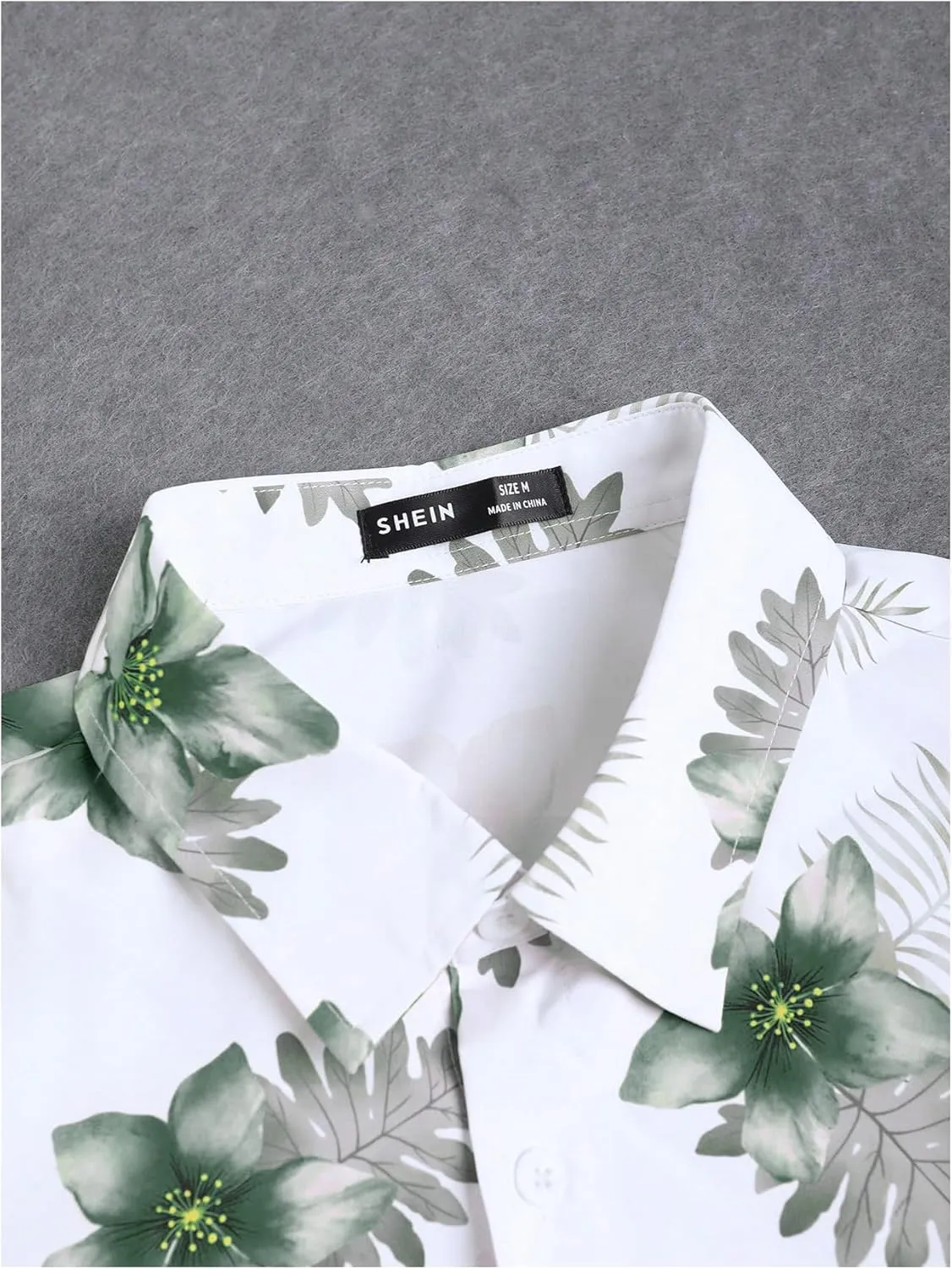 GORGLITTER Men's Hawaiian Matching Set Summer Beach 2 Piece Outfits Flower Button Down Shirts and Shorts Set