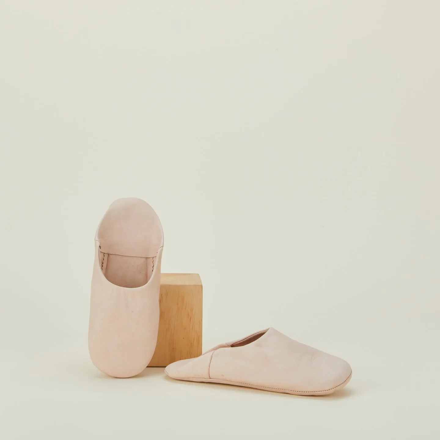 Handmade Leather Slippers - Nude