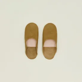 Handmade Leather Slippers - Olive
