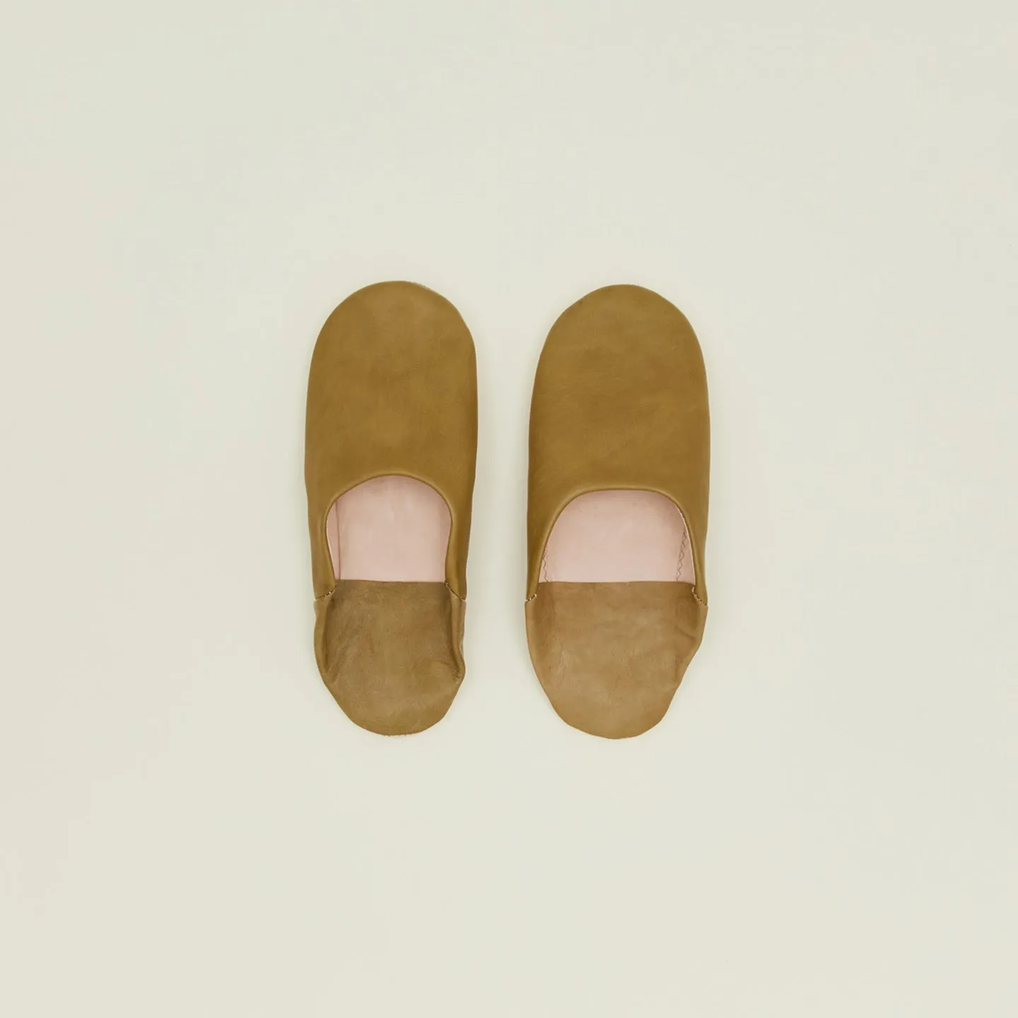 Handmade Leather Slippers - Olive