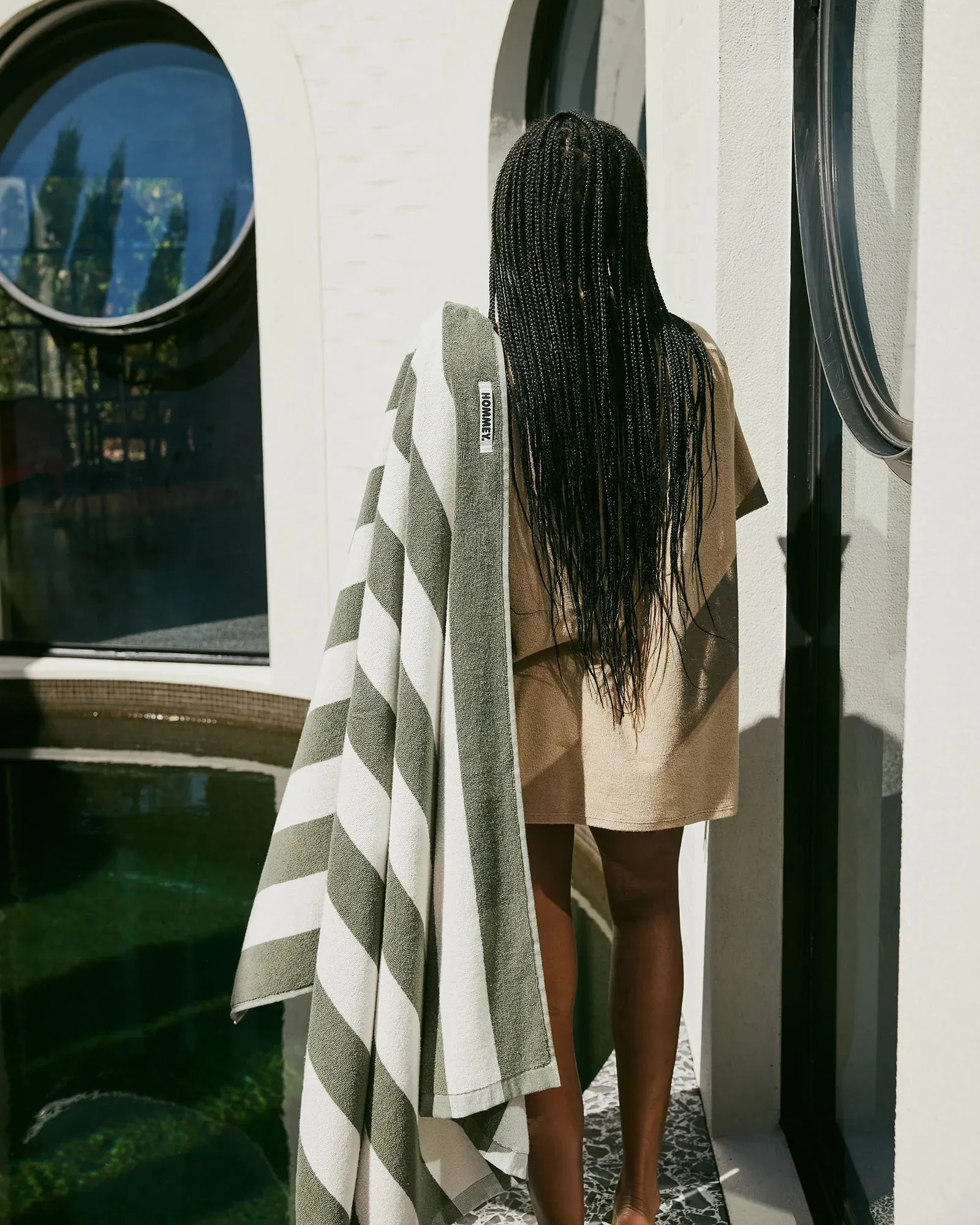 Hommey Beach Towel - Matcha Stripes