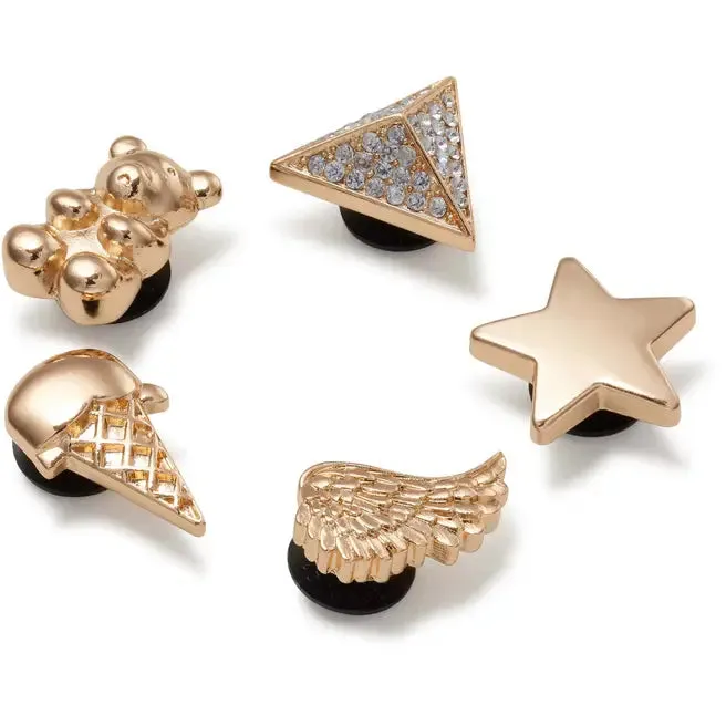 Jibbitz 5 Pack - Gold Icons