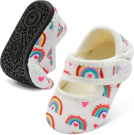 LeIsfIt Toddler Slippers - Boys & Girls Wide Adjustable House Shoes, Warm Winter Non-Slip Indoor/Outdoor Slippers