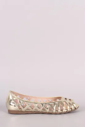 Liliana Mirror Metallic Caged Laser Cutout Flat