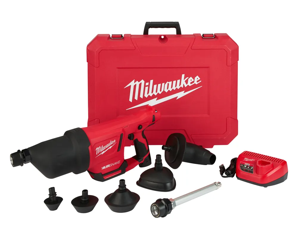 Milwaukee M12 Airsnake Drain Cleaning Air Gun Kit-B