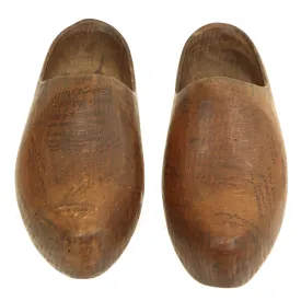 Original U.S. WWII American Soldier Signed Dutch Wood Clogs - USGI Bring Back