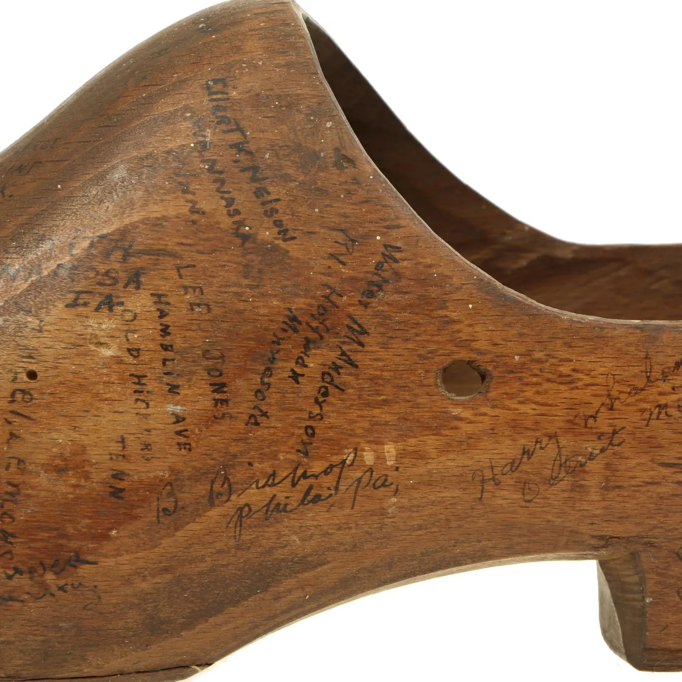 Original U.S. WWII American Soldier Signed Dutch Wood Clogs - USGI Bring Back