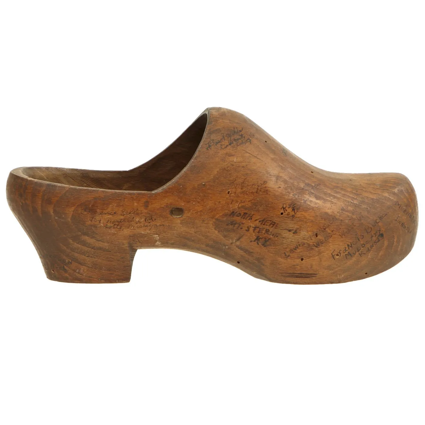 Original U.S. WWII American Soldier Signed Dutch Wood Clogs - USGI Bring Back