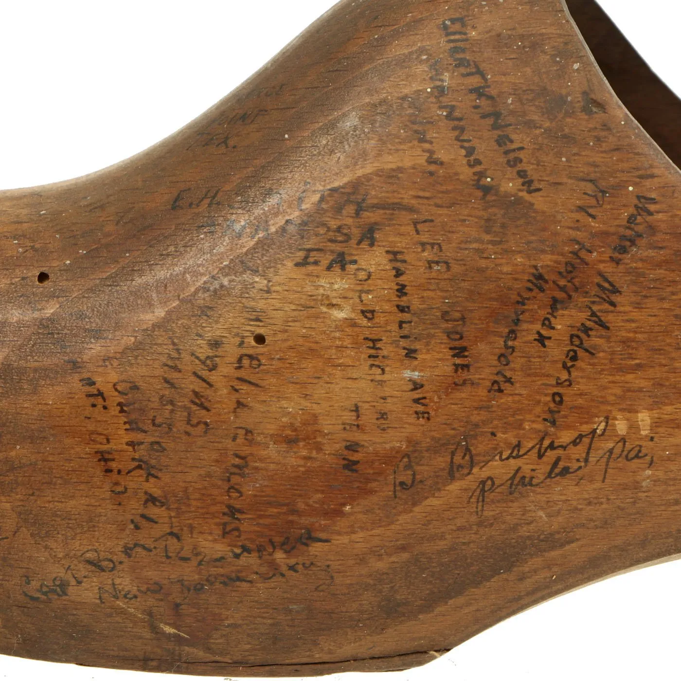 Original U.S. WWII American Soldier Signed Dutch Wood Clogs - USGI Bring Back