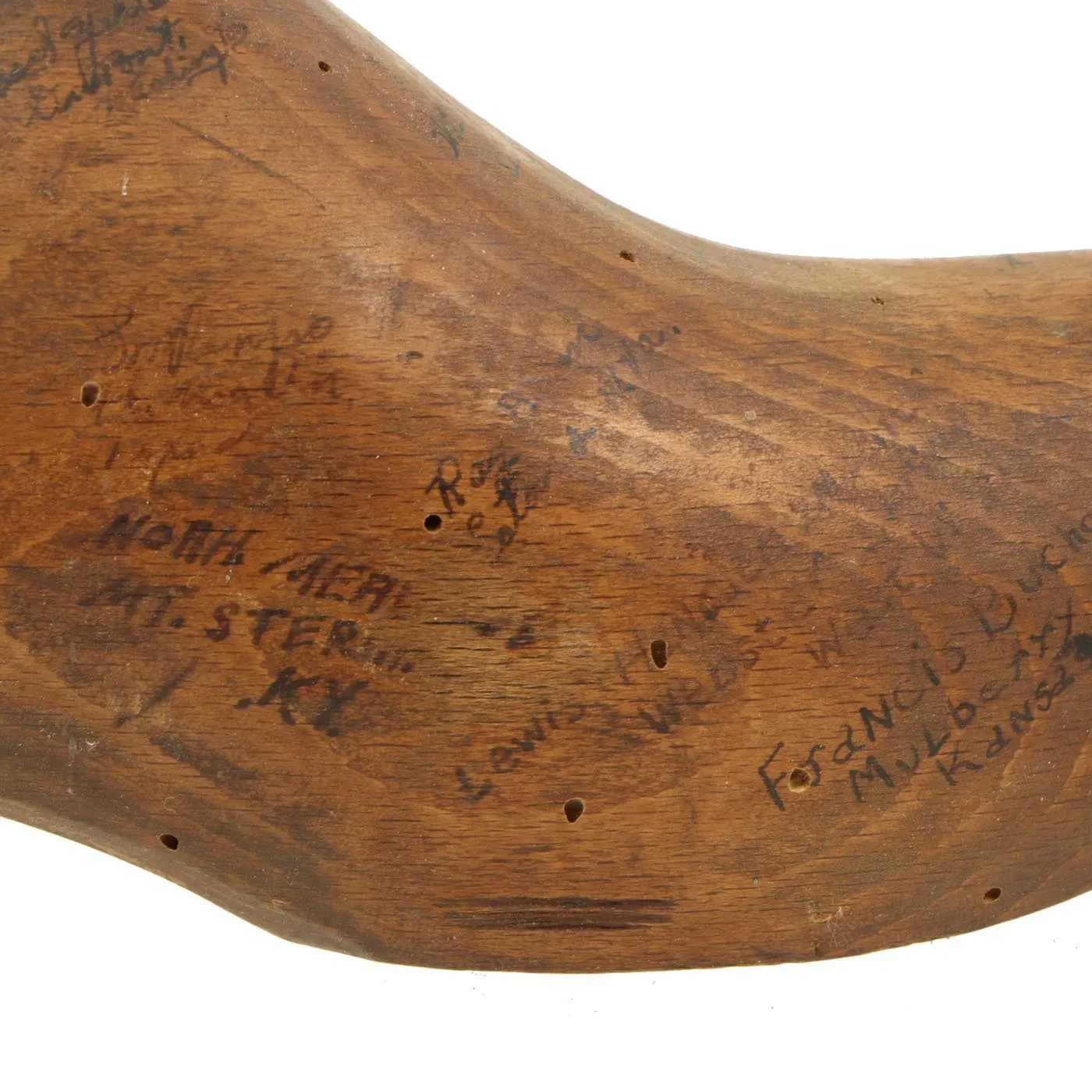 Original U.S. WWII American Soldier Signed Dutch Wood Clogs - USGI Bring Back