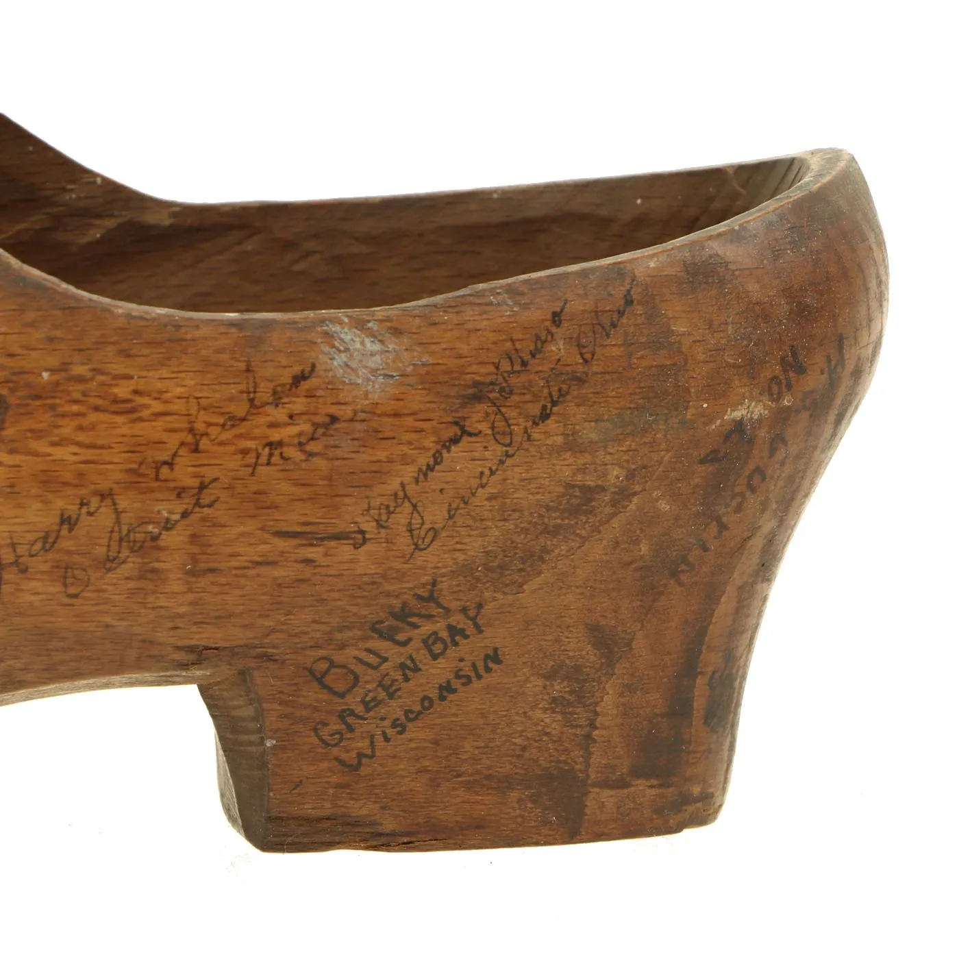Original U.S. WWII American Soldier Signed Dutch Wood Clogs - USGI Bring Back
