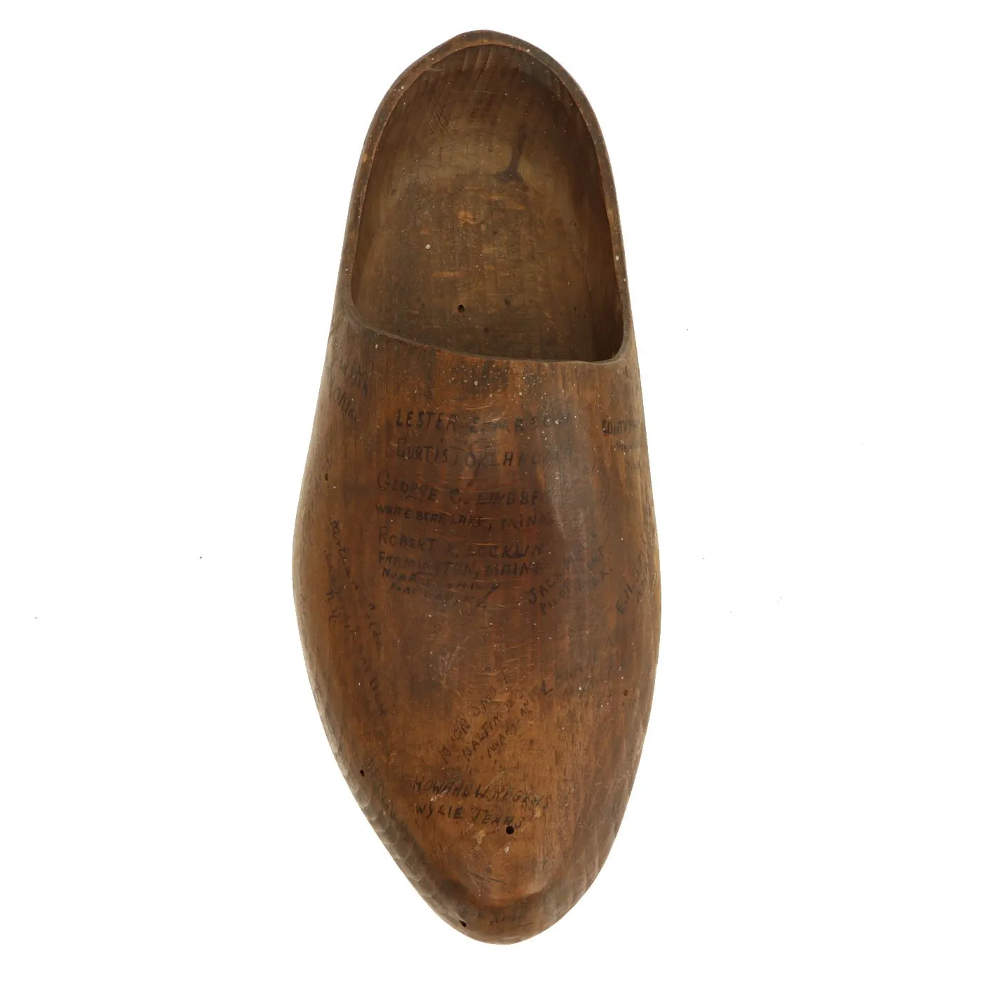Original U.S. WWII American Soldier Signed Dutch Wood Clogs - USGI Bring Back