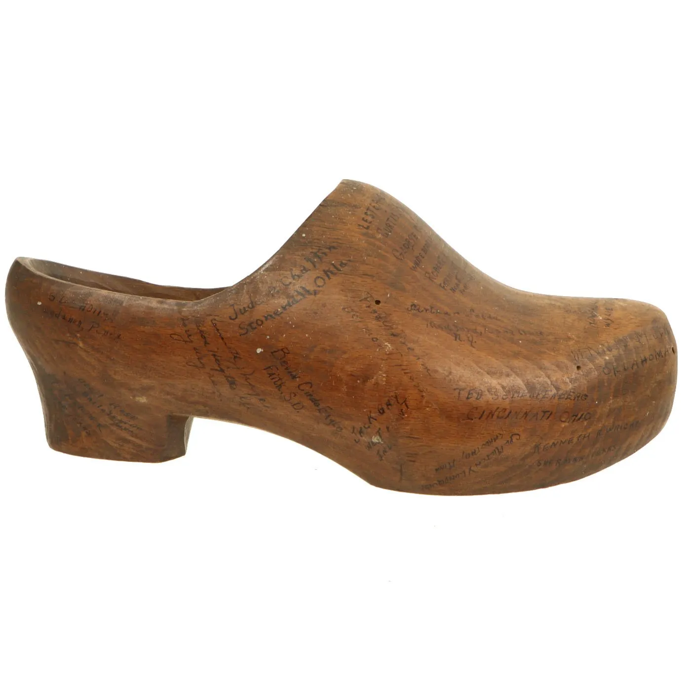 Original U.S. WWII American Soldier Signed Dutch Wood Clogs - USGI Bring Back