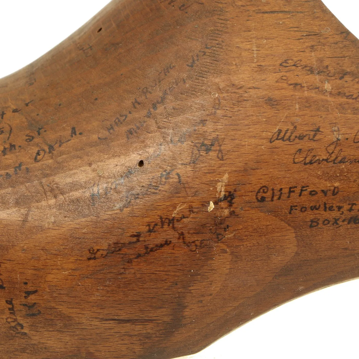 Original U.S. WWII American Soldier Signed Dutch Wood Clogs - USGI Bring Back