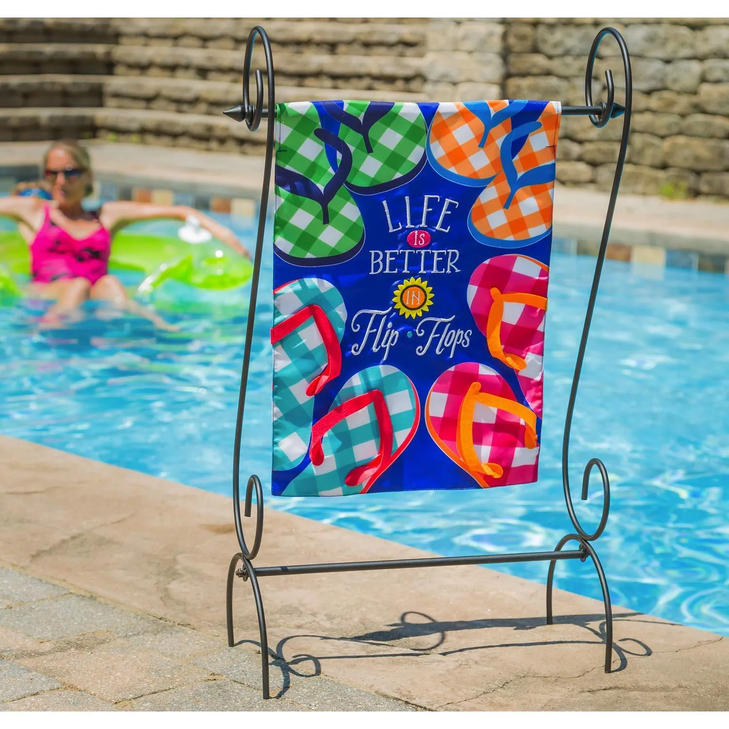 Plaid Flip Flop Garden Flag