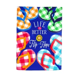 Plaid Flip Flop Garden Flag