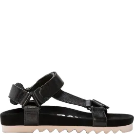 Rollie Sandal Tooth Wedge - Black/Pink