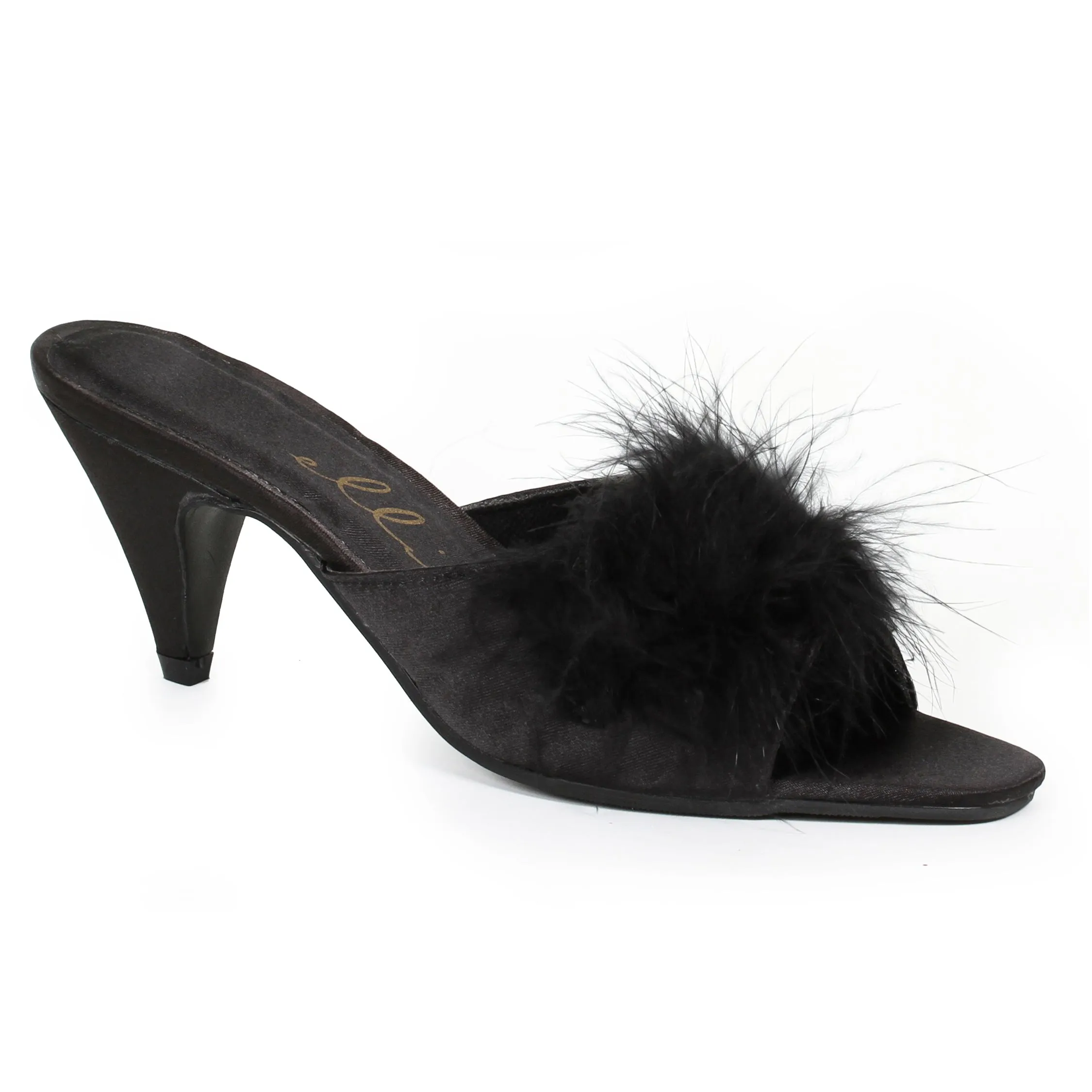 Satin Maribou Slippers