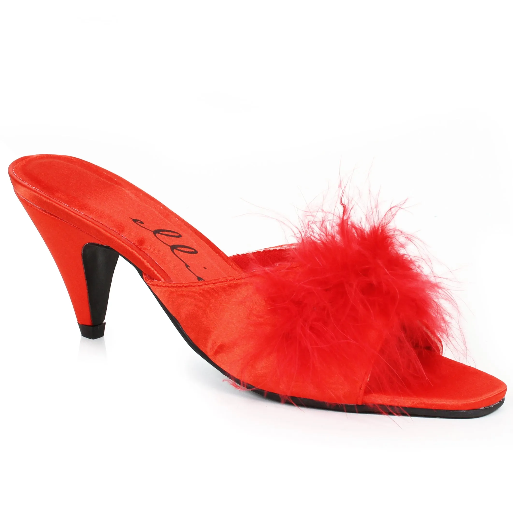 Satin Maribou Slippers