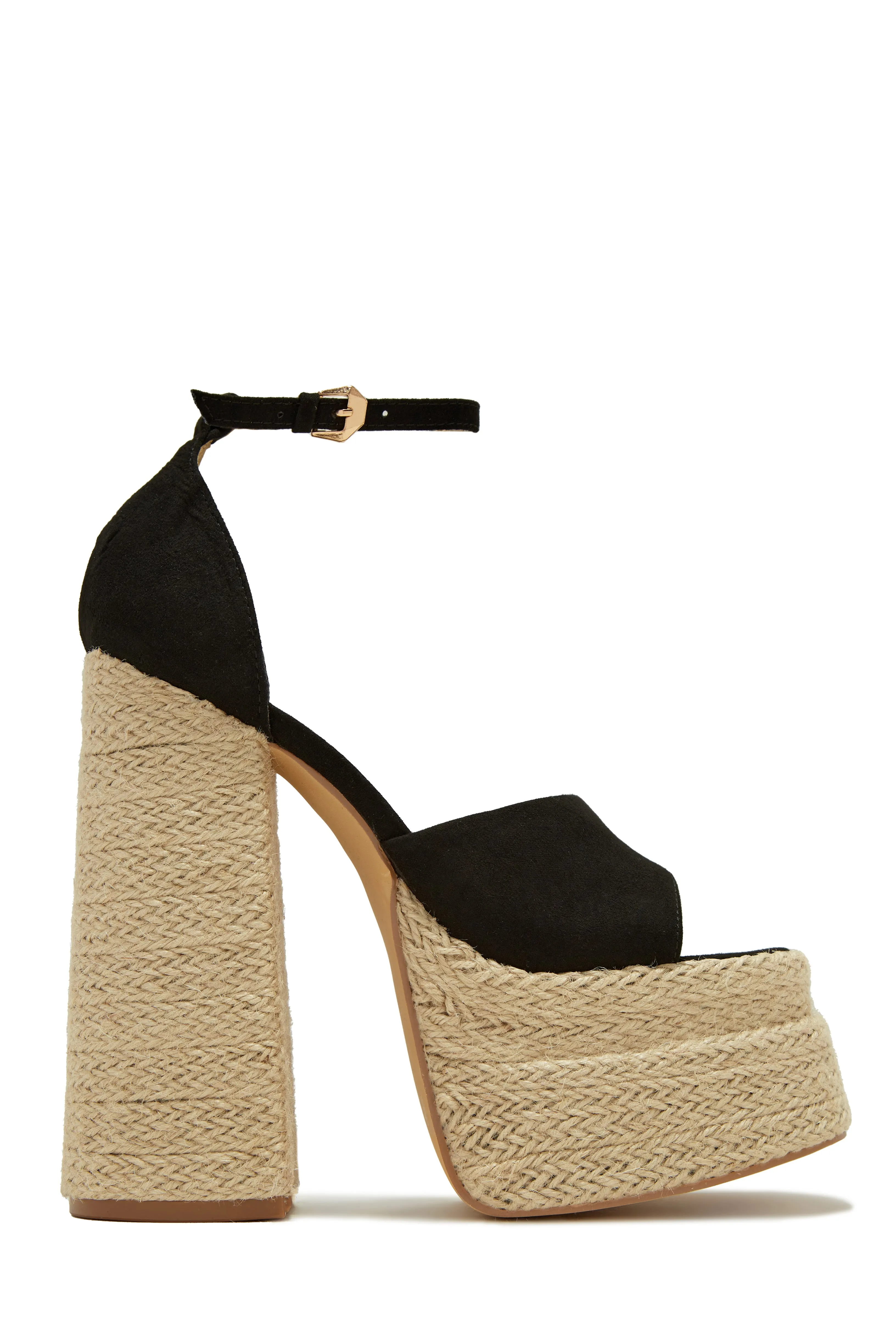 Sunset Margaritas Espadrille Platform Block High Heels - Nude