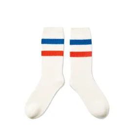 The Cashmere Blend Sock - Cream/Royal Blue/Poppy
