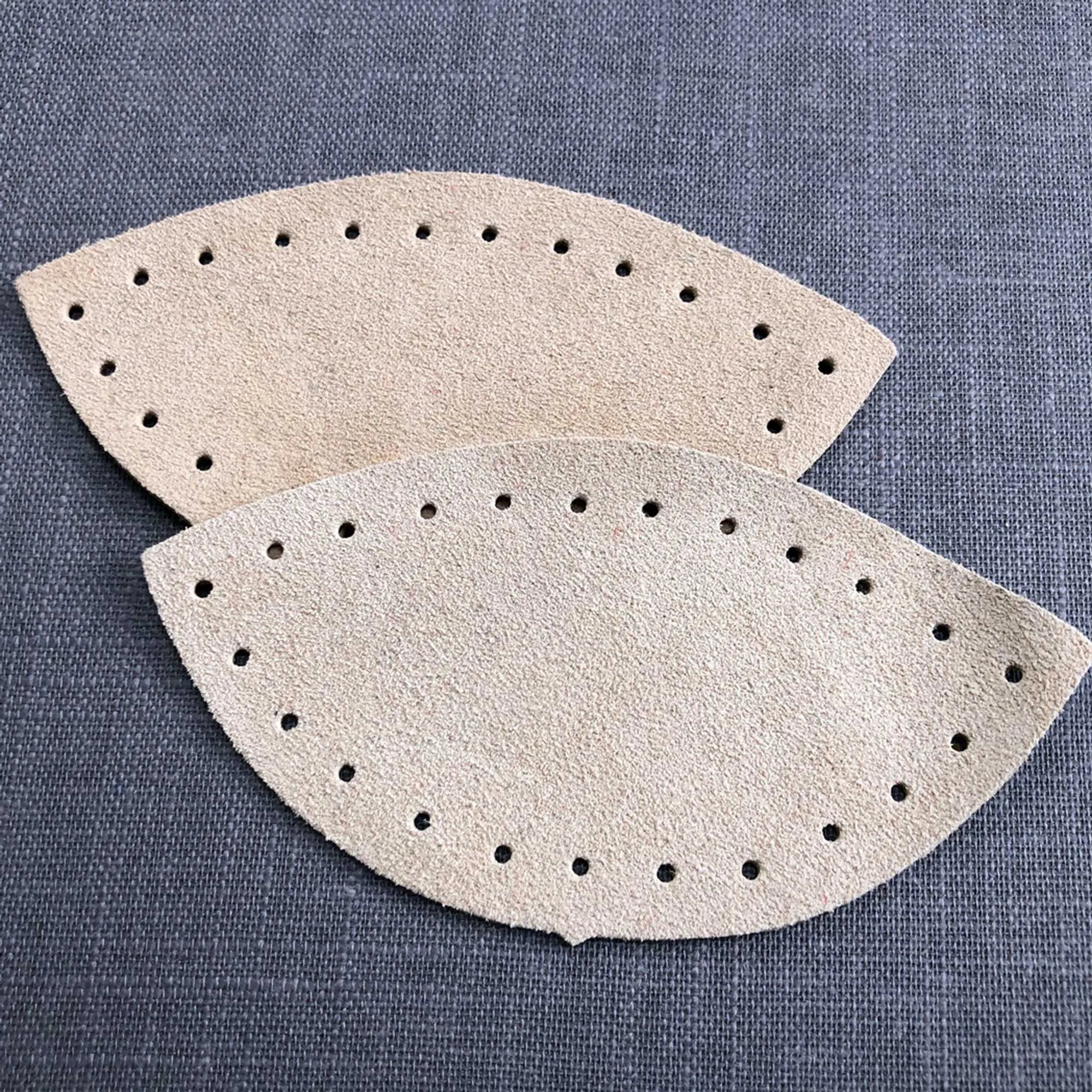 Toecaps in real suede leather - Brown or Natural