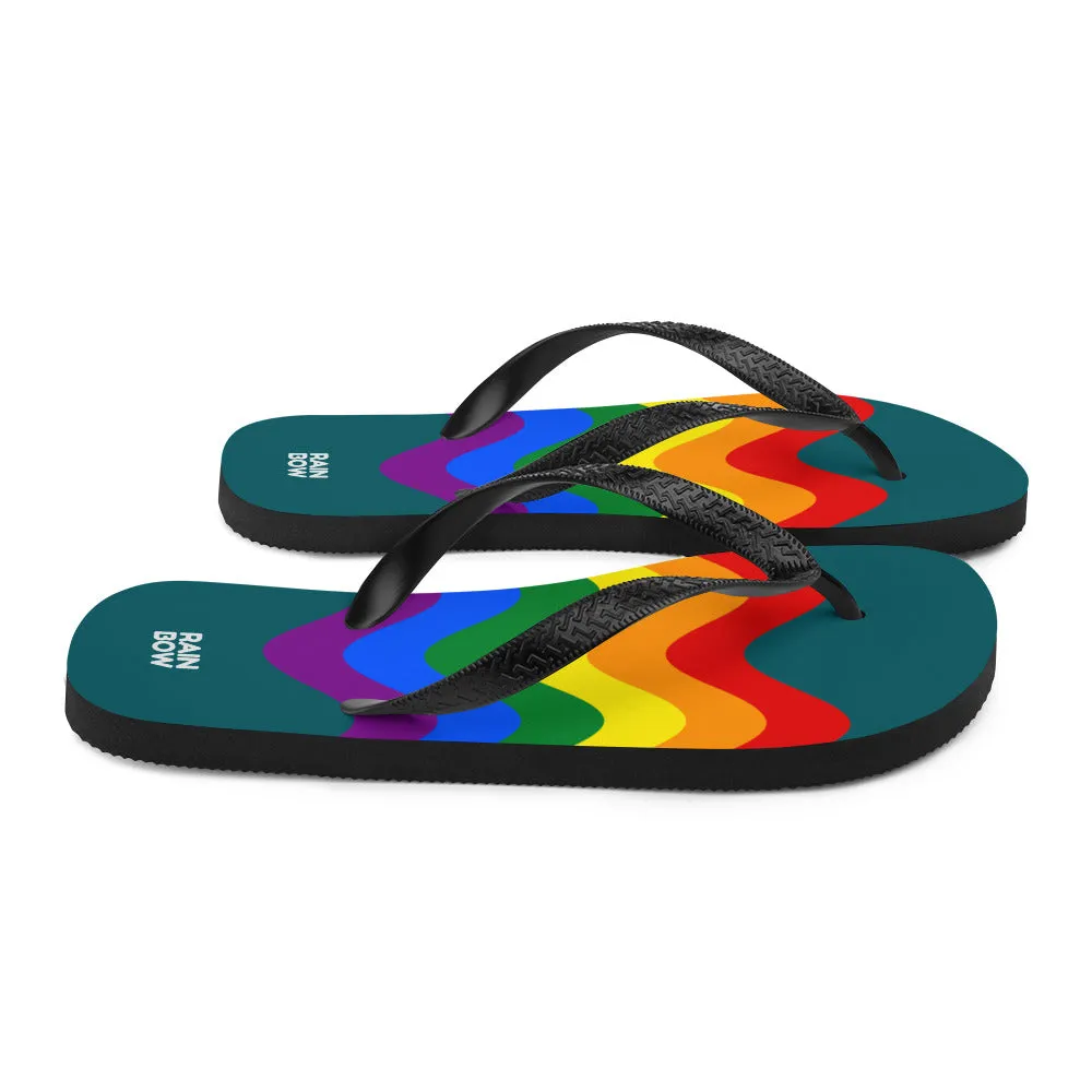 Wavy Rainbow Pride Flag Flip-Flops