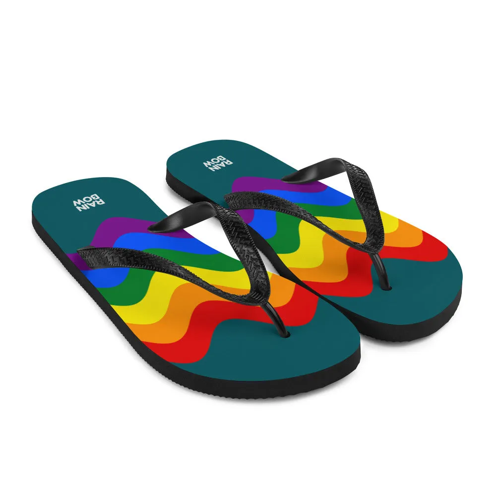 Wavy Rainbow Pride Flag Flip-Flops