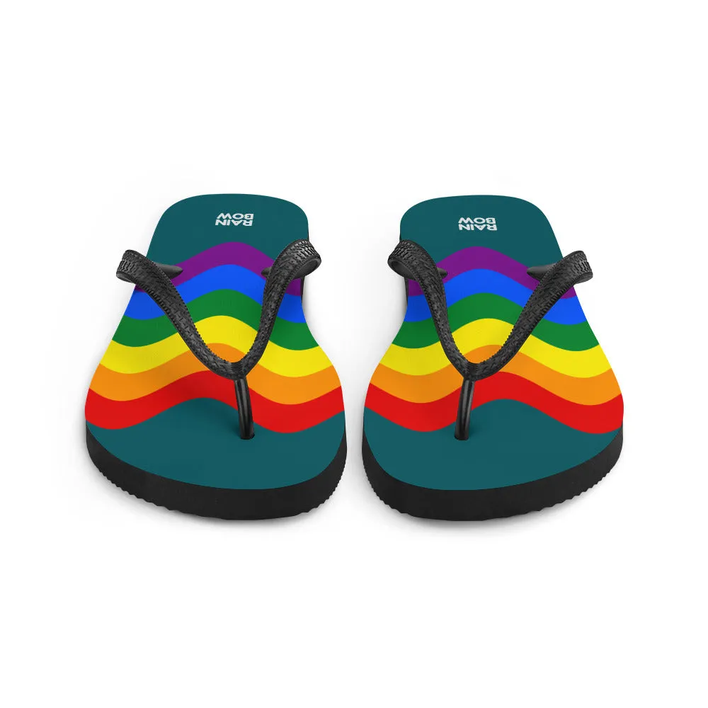 Wavy Rainbow Pride Flag Flip-Flops