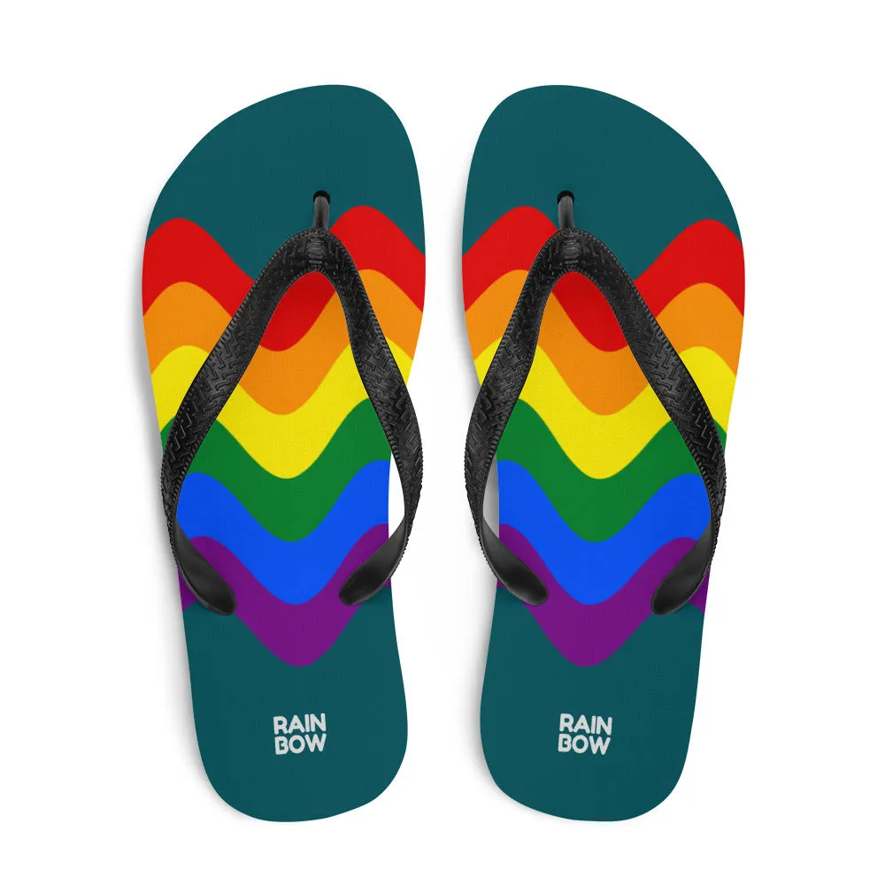 Wavy Rainbow Pride Flag Flip-Flops