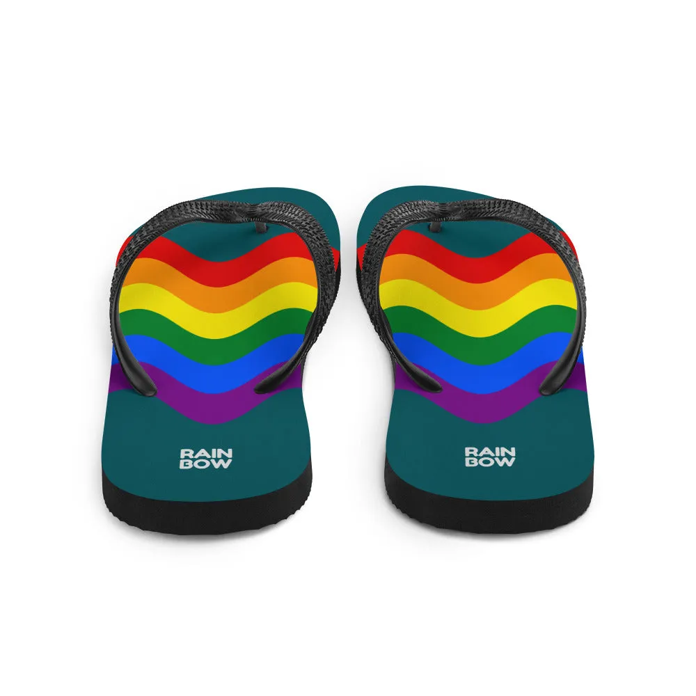 Wavy Rainbow Pride Flag Flip-Flops