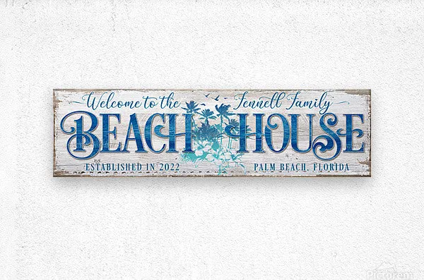 Welcome To the Beach House Sign Palm Trees