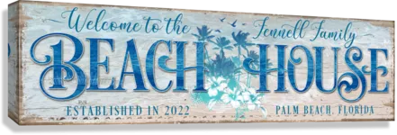 Welcome to the Beach House Sign - Wave