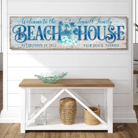 Welcome to the Beach House Sign - Wave