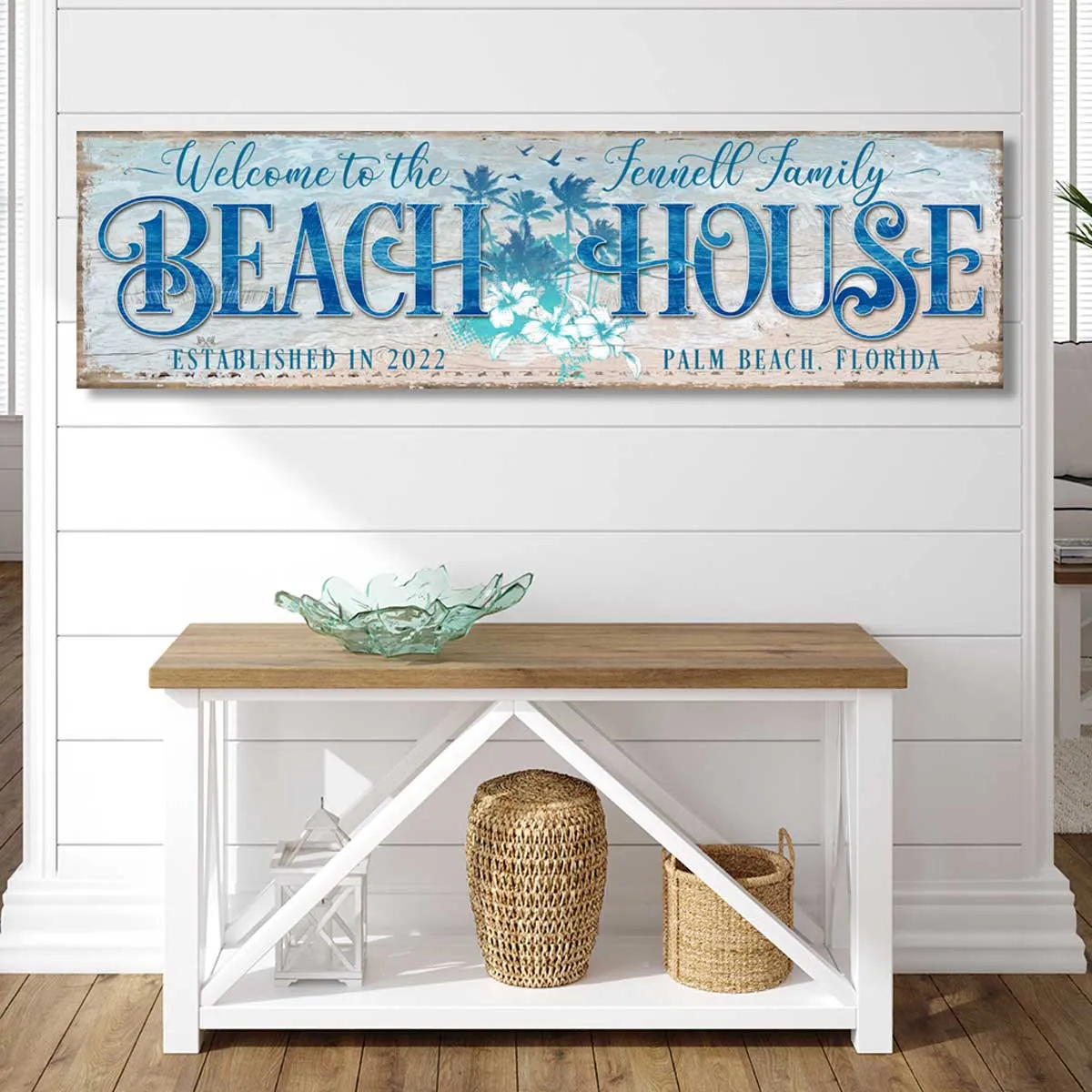 Welcome to the Beach House Sign - Wave